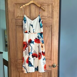 Banana Republic Red and White Spaghetti Strap Sundress